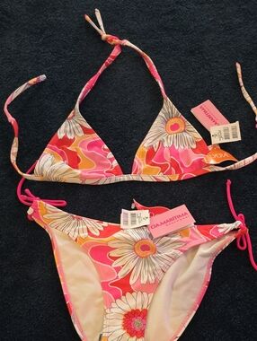 Cia. Marítima Pink Floral String Bikini - NWT